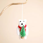 Felt Christmas Tree Polar Bear Hanging Decoration 🐻‍❄️🎄
