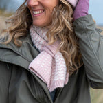 Heart knit recycled pull through scarf