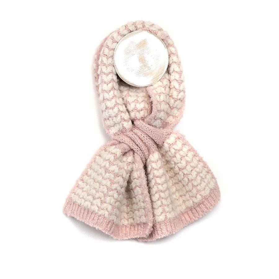 Heart knit recycled pull through scarf