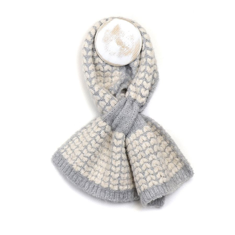 Heart knit recycled pull through scarf