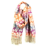 Pastel ombre reversible animal print scarf