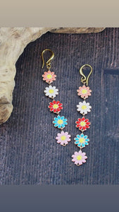 Enamel Flower Earrings