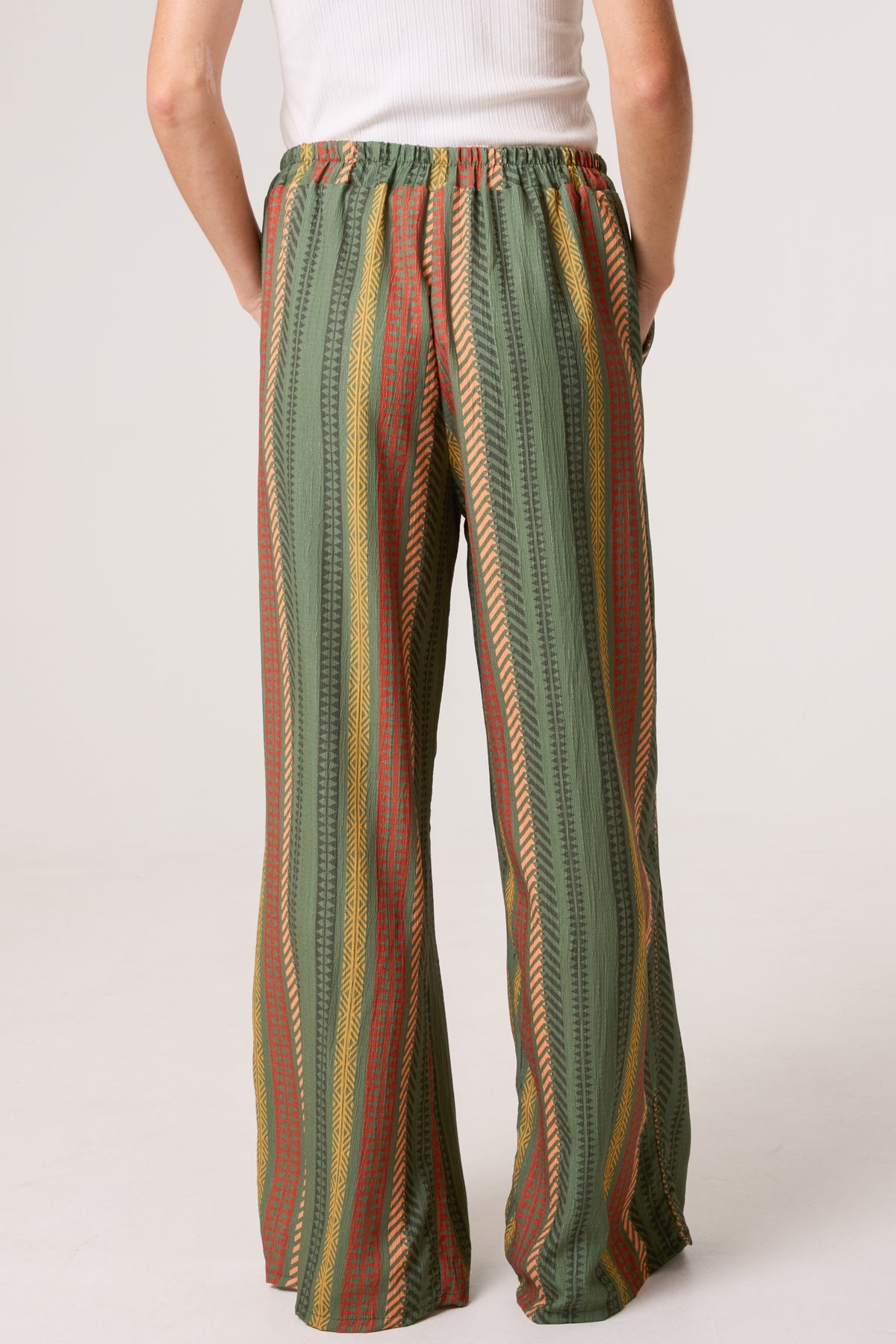 AZTEC PRINT WIDE LEG TROUSERS