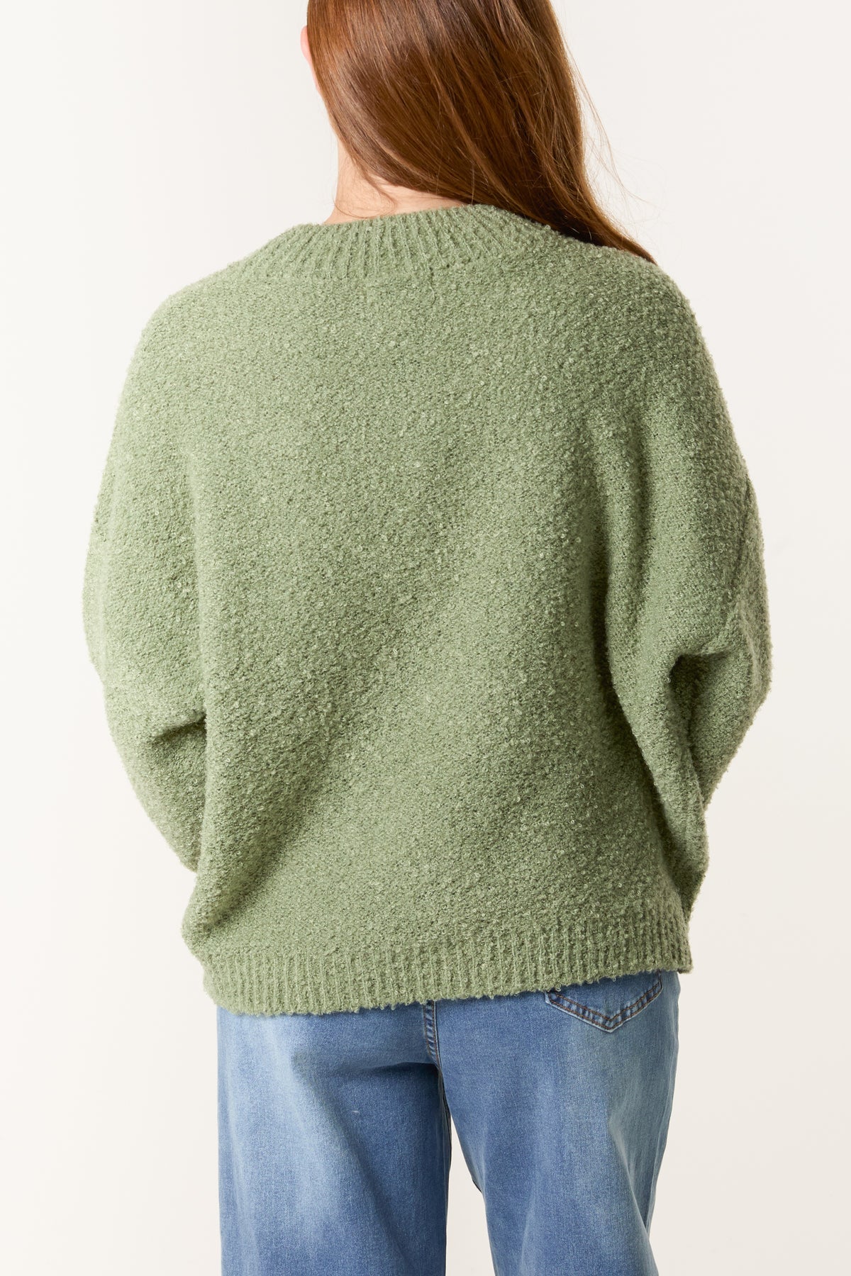 SOFT KNIT FLOWER HIGH CREW NECK JUMPER