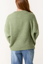 SOFT KNIT FLOWER HIGH CREW NECK JUMPER