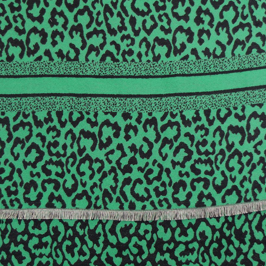 Green and black mix animal print scarf