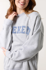 WEEKEND' DENIM APPLIQUE SWEATSHIRT