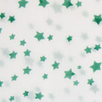 White scarf with emerald green star print