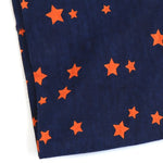 Navy and orange star print multiway cotton snood