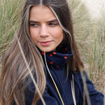 Navy and orange star print multiway cotton snood