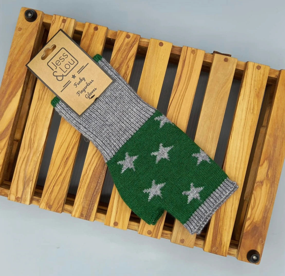 Navy Star Fingerless Glove/Wrist Warmer