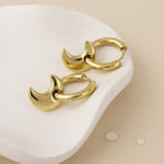 Dream stainless steel gold plated chunky crescent moon hoop earrings