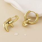 Dream stainless steel gold plated chunky crescent moon hoop earrings