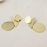 Selene stainless steel gold plated triple mirror shape earrings