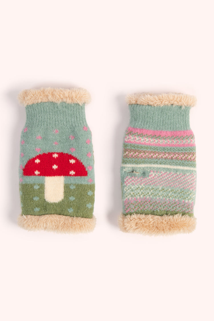 TOADSTOOL WRIST WARMERS - ICE