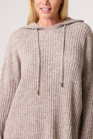 RIBBED SOFT KNIT HOODIE