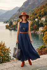 SLEEVELESS BACK TIE MAXI DRESS
