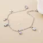 Contstance stainless steel platinum plated stars and crystals station bracelet