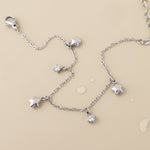 Contstance stainless steel platinum plated stars and crystals station bracelet