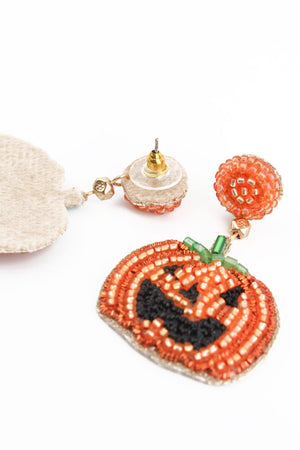 HAPPY FACE PUMPKIN EARRINGS
