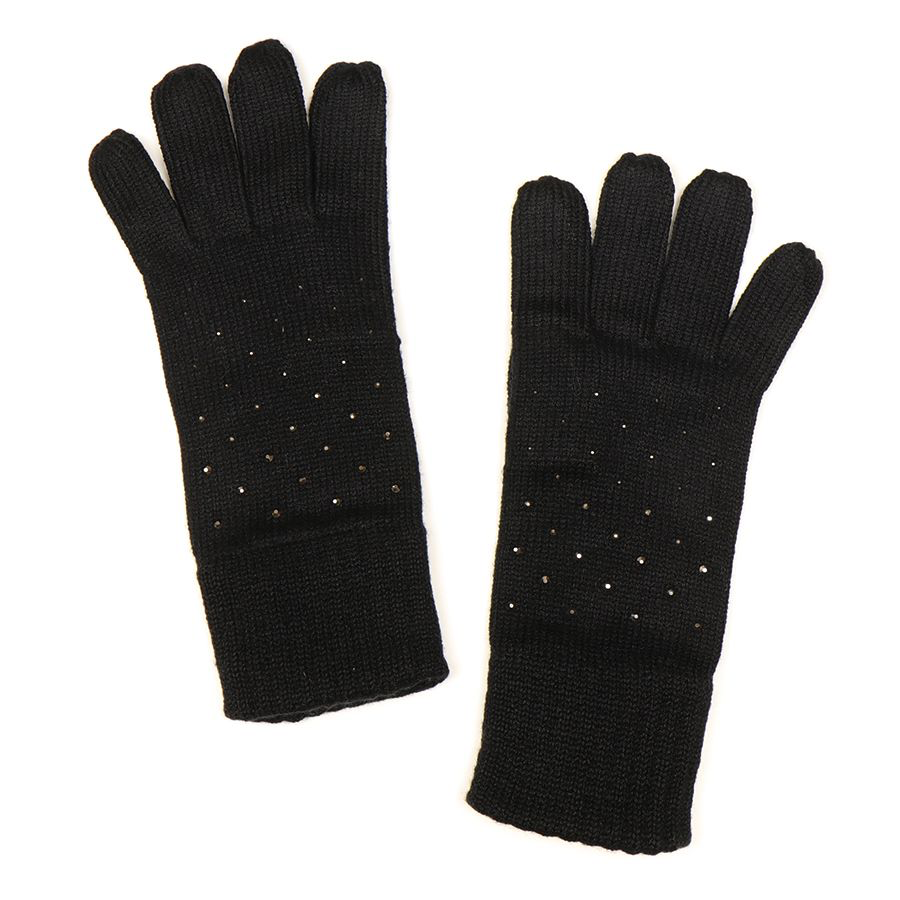 Black embellished gloves 90217