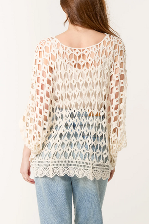DIAMOND SHAPED CROCHET COTTON TOP