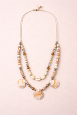 Beach Shell & Bead Double Layer necklace