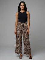 Wide Leg Leopard Print Trouser