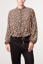 LEOPARD PRINT ZIP-THROUGH JACKET