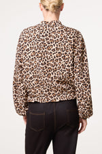 LEOPARD PRINT ZIP-THROUGH JACKET