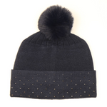 Black embellished bobble hat 40553