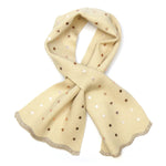 Cream recycled blend metallic stars pull through scarf