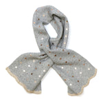 Grey recycled blend metallic stars pull through scarf