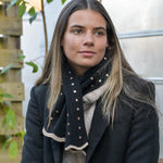 Black recycled blend metallic stars pull through scarf