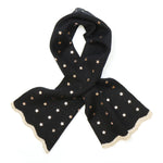 Black recycled blend metallic stars pull through scarf