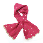 Raspberry recycled blend metallic stars pull through scarf