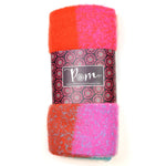 Pink and blue mix recycled blend check scarf