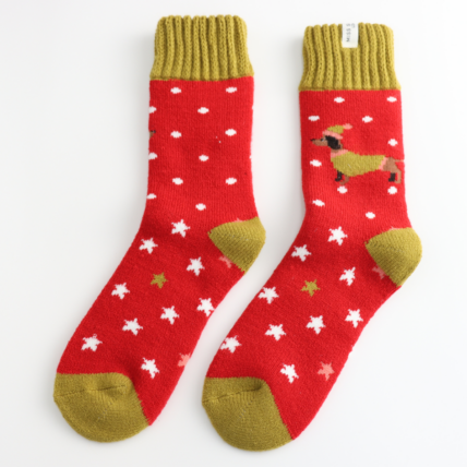 Winter Festive Sausage Dogs Red