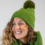 Recycled blend classic green bobble hat 49547