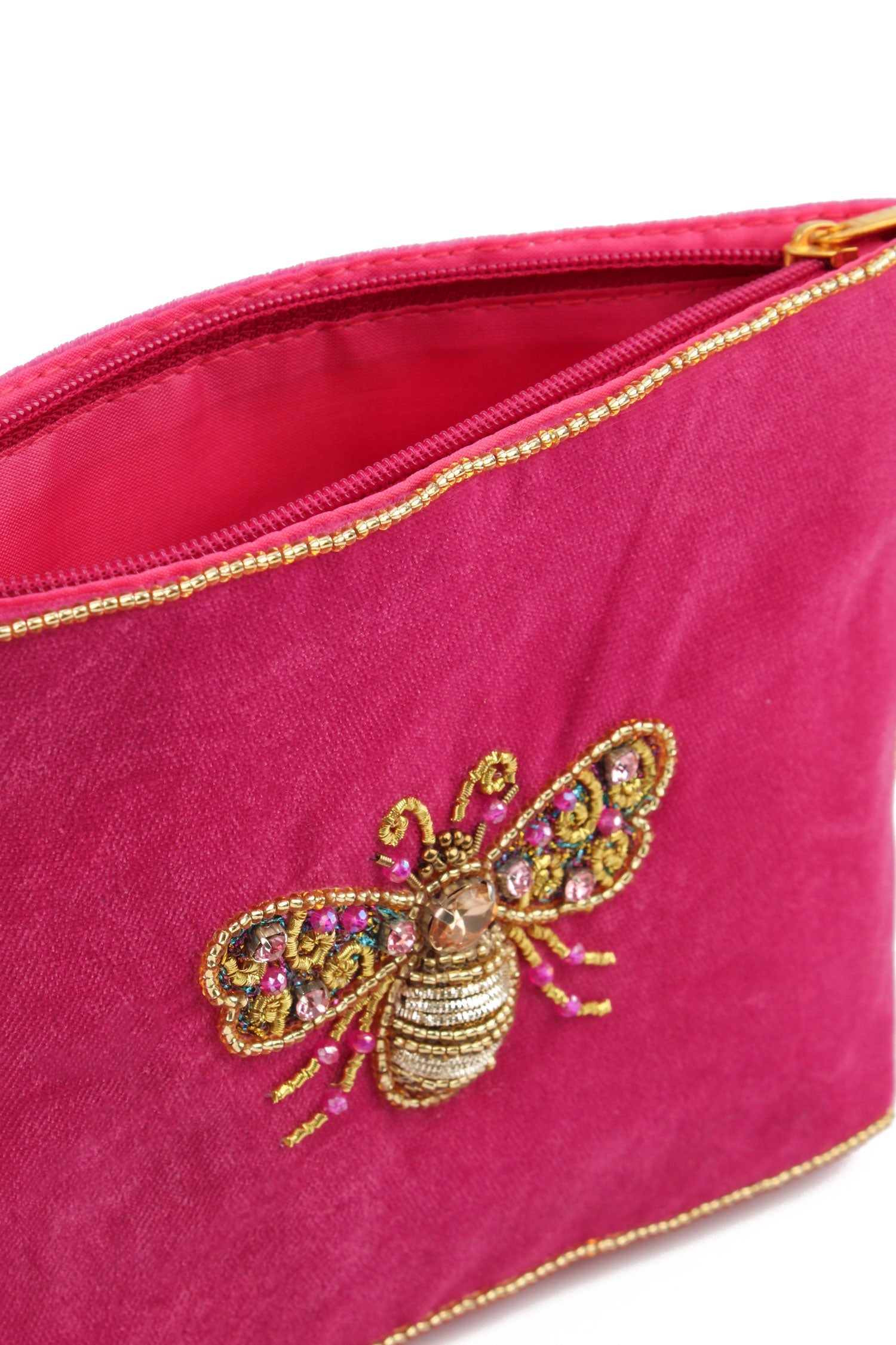 GOLD AND PINK BEE MEDIUM POUCH
