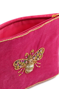 GOLD AND PINK BEE MEDIUM POUCH