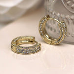 Golden chunky crystal set hoop earrings 3961