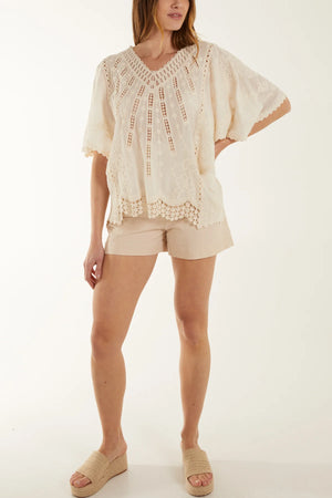 Lace & Crochet Embroidered Top