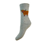 Fluffy Highland Cow Wool-Blend Socks