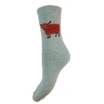 Fluffy Highland Cow Wool-Blend Socks