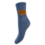 Fluffy Highland Cow Wool-Blend Socks