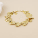 Gold-Plated Hammered Hearts Bracelet
