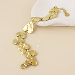 Gold-Plated Hammered Hearts Bracelet