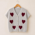 Soft Heart Button-Front Cardigan