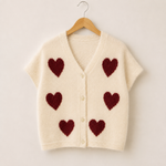 Soft Heart Button-Front Cardigan